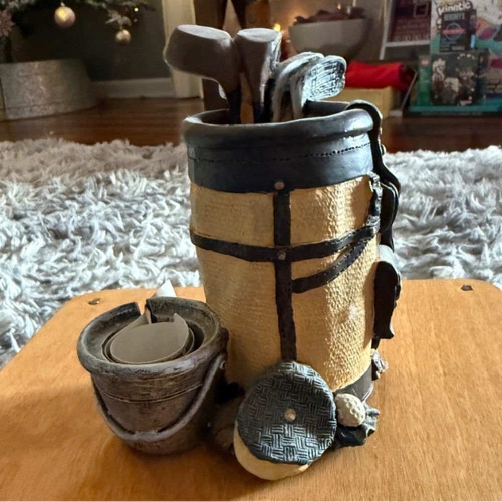 Vintage Golf Figi Graphics 1996 Golf Bag Desk Accessory Pencil Holder Cup
